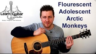 Arctic Monkeys  Guitar Lesson  Flourescent Adolescent  Intro Riff  TAB on screen [upl. by Yelkrab]