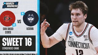 UConn vs San Diego State  Sweet 16 NCAA tournament extended highlights [upl. by Evangelina]