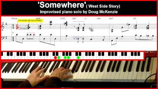 Somewhere  West side Story  Jazz piano tutorial [upl. by Haisa803]