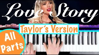 How to play LOVE STORY  Taylor Swift Piano Tutorial ChordsAccompaniment [upl. by Vasquez]