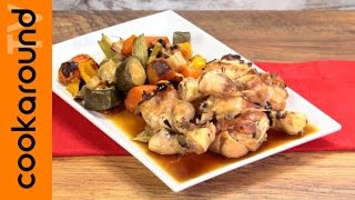 Cosce di pollo al forno con verdure  Ricetta light [upl. by Immac]