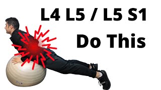 l4 l5  l5 S1 core exercises with Gymball [upl. by Atteynod]