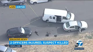 Deputyshooting suspect killed in gun battle with San Bernardino police  ABC7 [upl. by Lot]