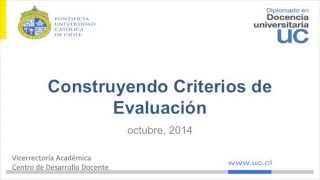 Construyendo Criterios de Evaluación [upl. by Ed331]