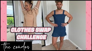 CLOTHES SWAP CHALLENGE WITH HUSBAND  IN PUBLIC [upl. by Ras]