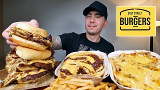 SMASHING Some Double Burgers And Loaded Fries From Easy Street Burgers Mukbang [upl. by Mcclenon768]