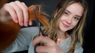 ASMR HAIR CUT ✂️ Roleplay Real Hair Cutting Sounds Spraying Styling You [upl. by Annaxor]