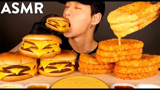 ASMR MUKBANG TRIPLE CHEESEBURGERS amp CHEESY HASH BROWNS No Talking EATING SOUNDS  Zach Choi ASMR [upl. by Nylarac471]