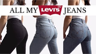 LEVIS JEANS REVIEW amp TRY ON 👖501 Wedgie Skinny Tapered and more [upl. by Bloch]