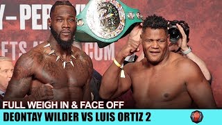 DEONTAY WILDER VS LUIS ORTIZ 2  FULL WEIGH IN amp FACE OFF VIDEO  MGM GRAND [upl. by Boswell]