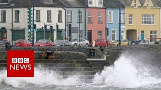 Hurricane Ophelia Two people die as storm hits Ireland  BBC News [upl. by Abbie]