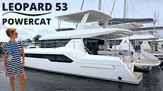 1300000 2020 LEOPARD 53 POWER CATAMARAN Yacht WALKTHROUGH amp SPECS  LIVEABOARD Cruising POWERCAT [upl. by Drofniw]