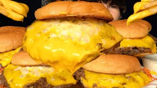 ASMR Viral Double Smash Burgers amp Fries [upl. by Aufmann]