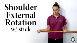 Shoulder External Rotation Stretch Demonstration  Physical Therapy Exercises [upl. by Anuahc]