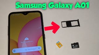 Samsung Galaxy A01 how to insert and remove Sim card  SD card [upl. by Sierra]