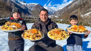 RECIPE FOR TRADITIONAL AZERBAIJANI PILAF REAL VILLAGE CUISINE NO TALK [upl. by Nais]