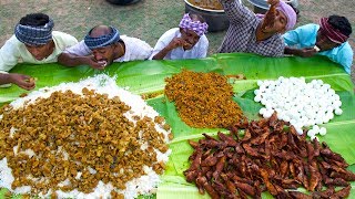 VILLAGE MARRIAGE FOOD  Mutton Curry  Fish Fry  Boiled Egg Raththa Poriyal  Village Function Food [upl. by Rachelle]