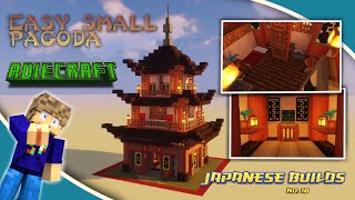 Minecraft Japanese Pagoda Tutorial  Easy Small Pagoda  Survival Japanese build with interior [upl. by Dine187]