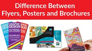 Difference between Flyer Poster and Brochure  Flyer and Poster Difference  FREE Design Course [upl. by Hoon]