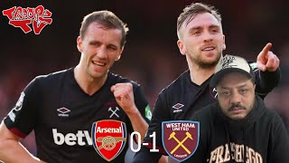 🤬 Arsenal 01 West Ham  Troopz Match Reaction  ITS OVER 🤬 [upl. by Dane]