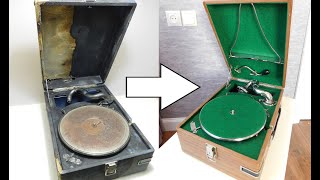 Restoration Old record player gramophone phonograph [upl. by Anwat]