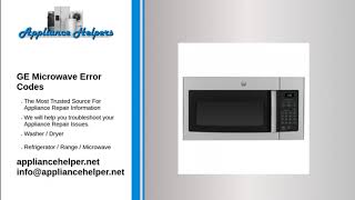 GE Microwave Error Codes [upl. by Alrac912]