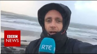 Hurricane Ophelia Thousands lose power as storm hits Ireland  BBC News [upl. by Yrreiht]