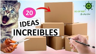 20 Manualidades FÁCILES Y RÁPIDAS con cajas de cartón RECICLAJE [upl. by Annaig]