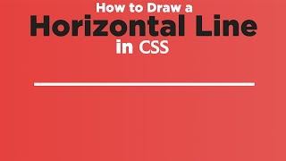 How to draw a Horizontal line in CSS [upl. by Nerret825]