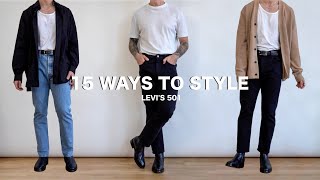 15 Ways To Style Levis 501 Jeans  Mens Fashion [upl. by Namharludba]