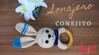 🐰 SONAJERO AMIGURUMIS de conejito  TUTORIAL CROCHET PASO A PASO [upl. by Karlee]