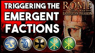 RTW Barbarian Invasion Guide How to Spawn Emergent Factions RomanoBritish Slavs Ostrogoths [upl. by Haig730]