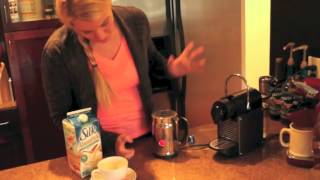 Nespresso Aeroccino Plus Frother Review Frothing Almond Milk [upl. by Monika109]