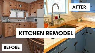 Farmhouse Kitchen Remodel Timelapse  1950s Original Kitchen Before and After [upl. by Elkin816]